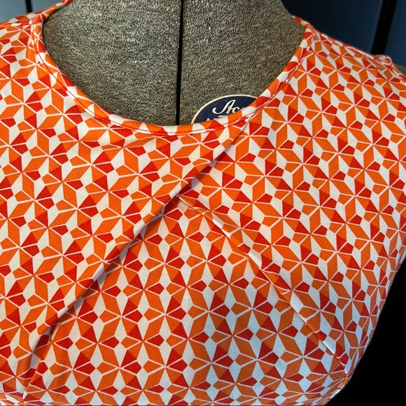 New York & Company Orange Geometric Print Dress EUC size M - Picture 4 of 9
